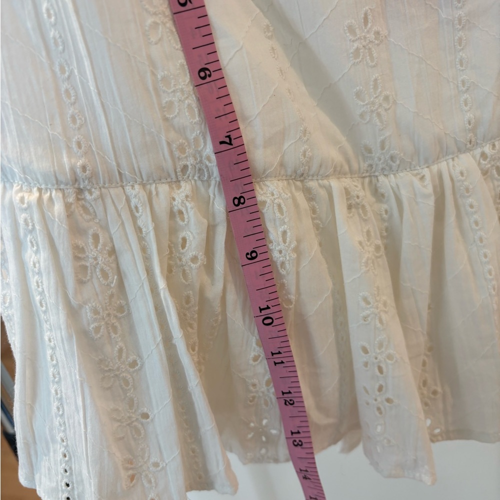 Angie White Eyelet Ruffle Mini Skirt - Picture 4 of 5